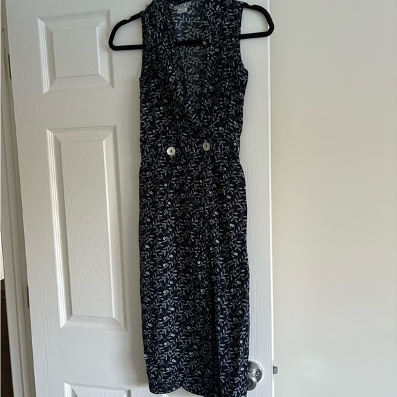 90s Whimsigoth Navy and White Dress - Picture 1 of 5